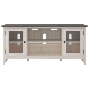 Two-Tone Large Tv Stand With Glass Doors  |  Tv Stands Living Room Tv Stands