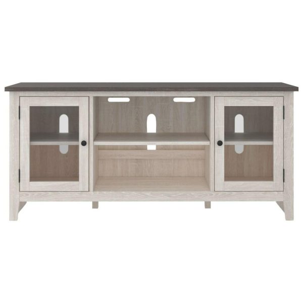 Two-Tone Large Tv Stand With Glass Doors  |  Tv Stands Living Room Tv Stands