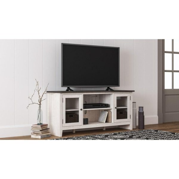 Two-Tone Large Tv Stand With Glass Doors  |  Tv Stands Living Room Tv Stands