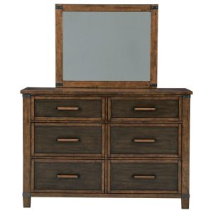 Two-Tone Mango Veneer Dresser & Bedroom Mirror  |  Mirrored Dressers Bedroom Mirrored Dressers