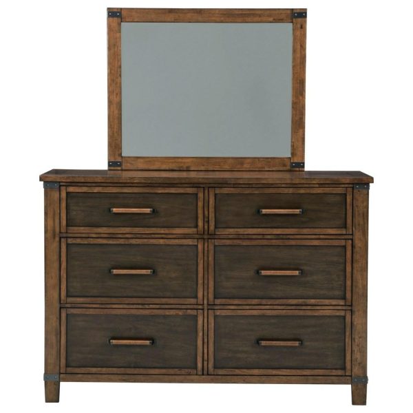 Two-Tone Mango Veneer Dresser & Bedroom Mirror  |  Mirrored Dressers Bedroom Mirrored Dressers