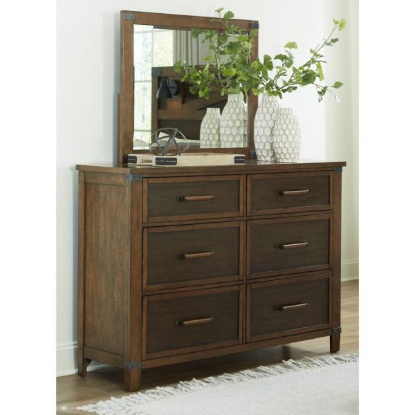 Two-Tone Mango Veneer Dresser & Bedroom Mirror  |  Mirrored Dressers Bedroom Mirrored Dressers