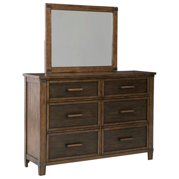 Two-Tone Mango Veneer Dresser & Bedroom Mirror  |  Mirrored Dressers Bedroom Mirrored Dressers