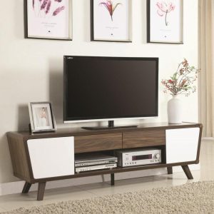 Two-Tone Mid-Century Modern Tv Console  |  Tv Stands Living Room Tv Stands