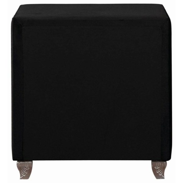 Upholstered Nightstand With Faceted Buttons  |  Nightstands Bedroom Nightstands