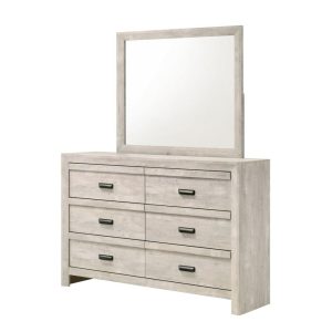 Valor 6-Drawer Dresser & Mirror  |  Mirrored Dressers Bedroom Mirrored Dressers