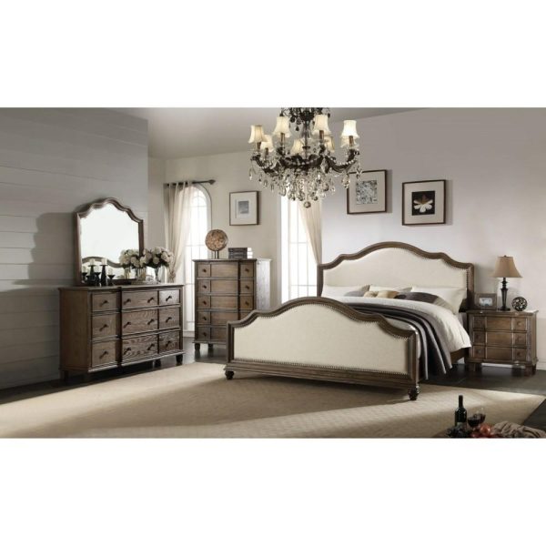 Vintage Weathered 9-Drawer Dresser + Mirror Set  |  Mirrored Dressers Bedroom Mirrored Dressers