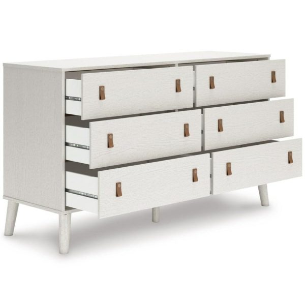 White Dresser With Faux Leather Pulls  |  Dressers Bedroom Dressers