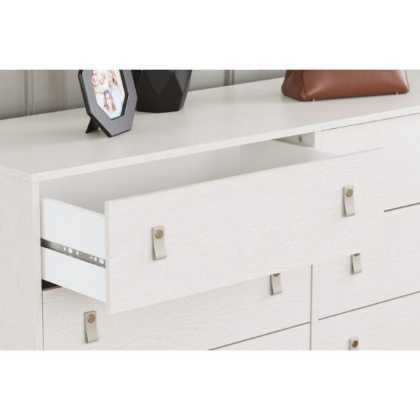 White Dresser With Faux Leather Pulls  |  Dressers Bedroom Dressers