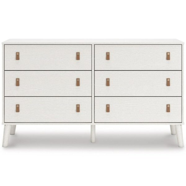 White Dresser With Faux Leather Pulls  |  Dressers Bedroom Dressers