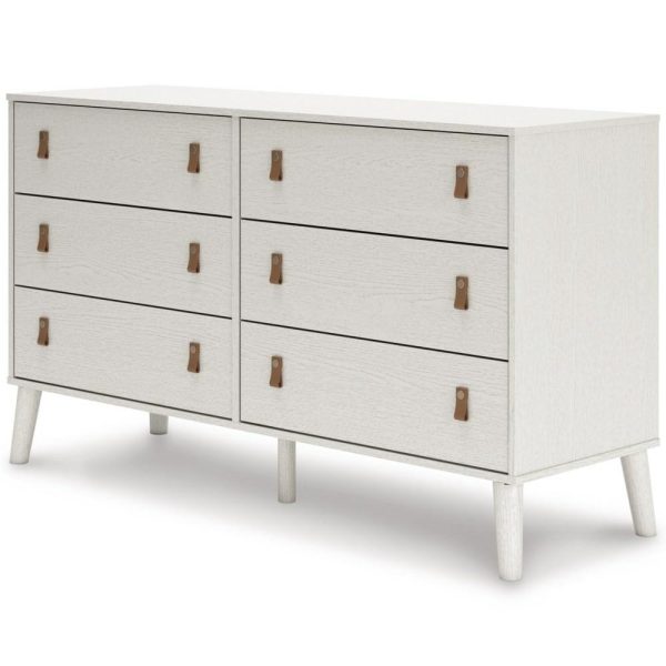 White Dresser With Faux Leather Pulls  |  Dressers Bedroom Dressers