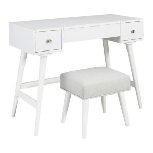 White Vanity With Stool And Flip Up Mirror  |  Makeup Vanities Bedroom Makeup Vanities