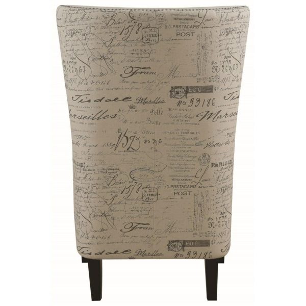 Winged Accent Chair With Script Back  |  Living Room Chairs Living Room Living Room Chairs