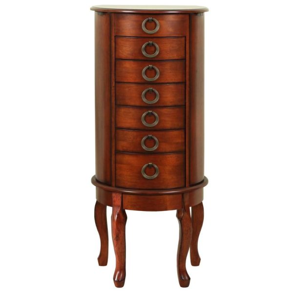 “Woodland Cherry” Jewelry Armoire With 6 Drawers  |  Jewelry Armoires Bedroom Jewelry Armoires