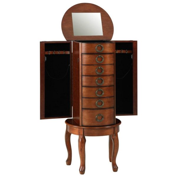 “Woodland Cherry” Jewelry Armoire With 6 Drawers  |  Jewelry Armoires Bedroom Jewelry Armoires