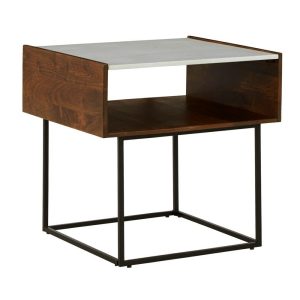 Wood/Metal End Table With Marble Top  |  End & Side Tables End & Side Tables End & Side Tables