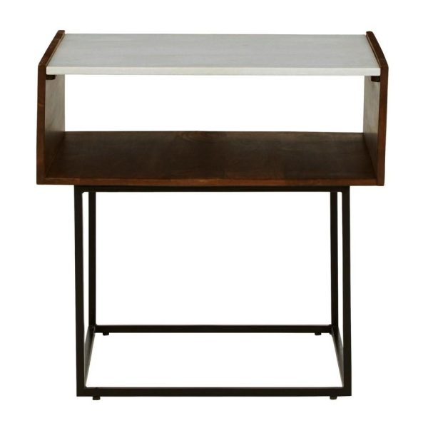 Wood/Metal End Table With Marble Top  |  End & Side Tables End & Side Tables End & Side Tables