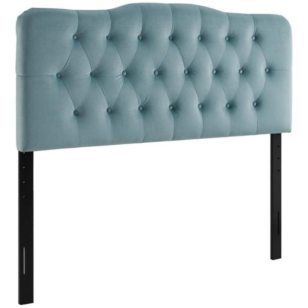 Queen Diamond Tufted Performance Velvet Headboard  |  Headboards Bedroom Headboards