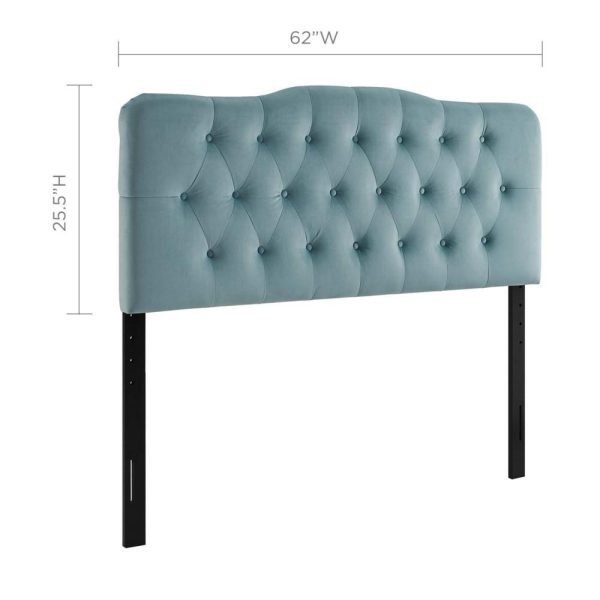 Queen Diamond Tufted Performance Velvet Headboard  |  Headboards Bedroom Headboards