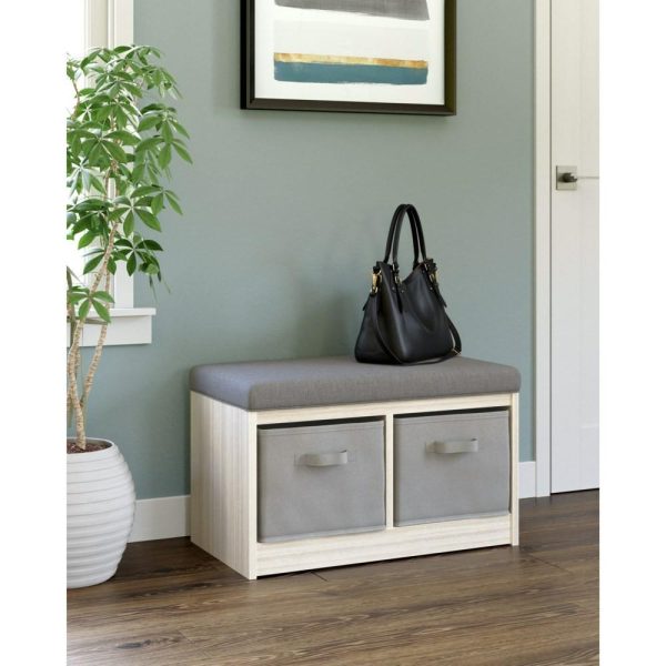 Storage Bench With 2 Fabric Baskets  |  Benches Benches Benches