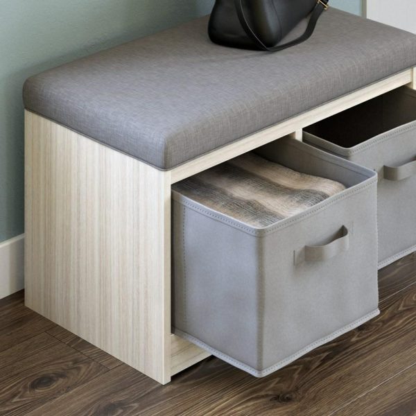 Storage Bench With 2 Fabric Baskets  |  Benches Benches Benches