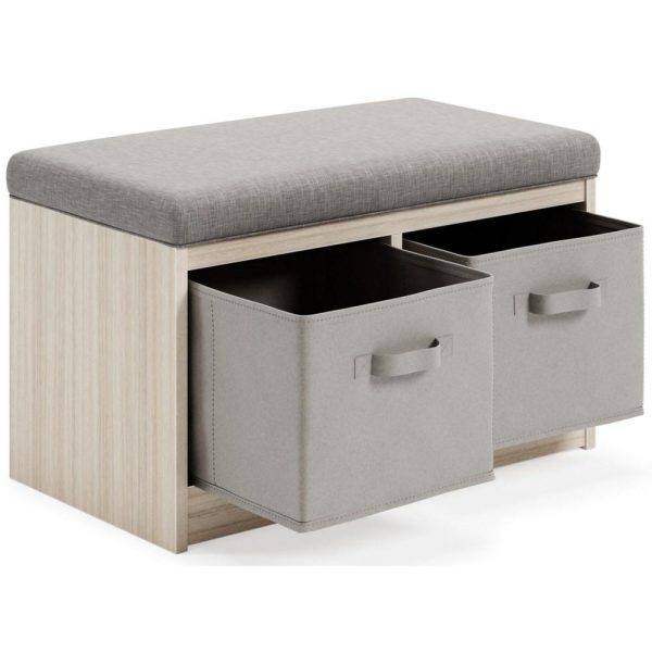 Storage Bench With 2 Fabric Baskets  |  Benches Benches Benches