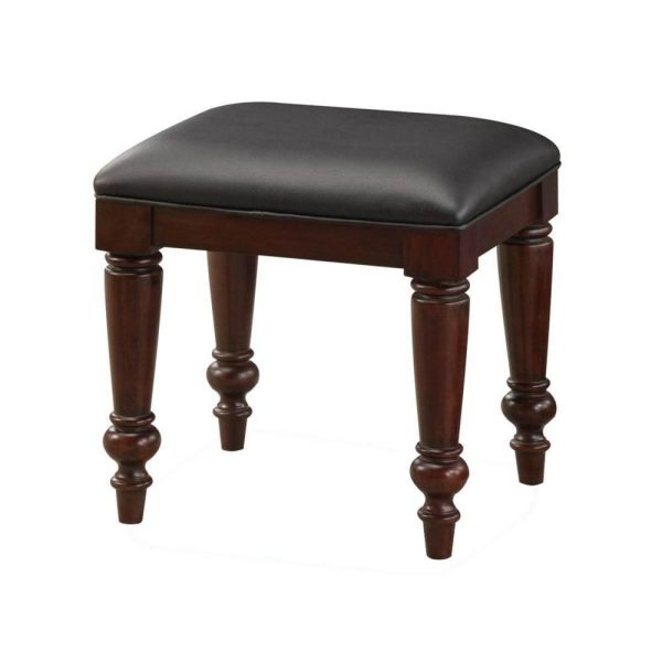 Traditional Vanity Bench With Upholstered Seat  |  Benches Benches Benches