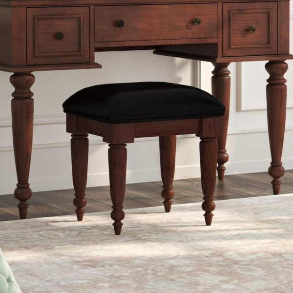 Traditional Vanity Bench With Upholstered Seat  |  Benches Benches Benches