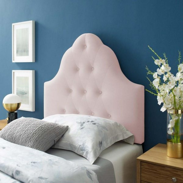 Twin Diamond Tufted Performance Velvet Headboard  |  Headboards Bedroom Headboards