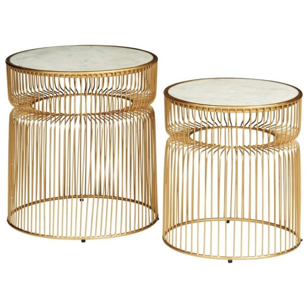 Contemporary Gold Accent Table Set  |  End & Side Tables End & Side Tables End & Side Tables