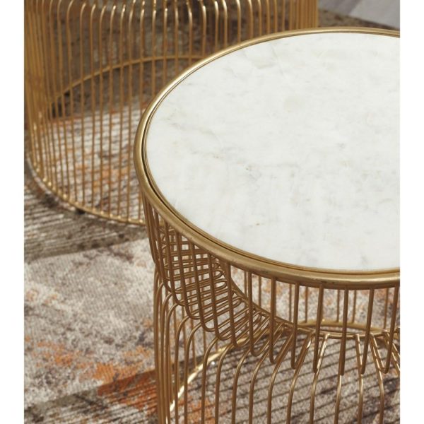 Contemporary Gold Accent Table Set  |  End & Side Tables End & Side Tables End & Side Tables