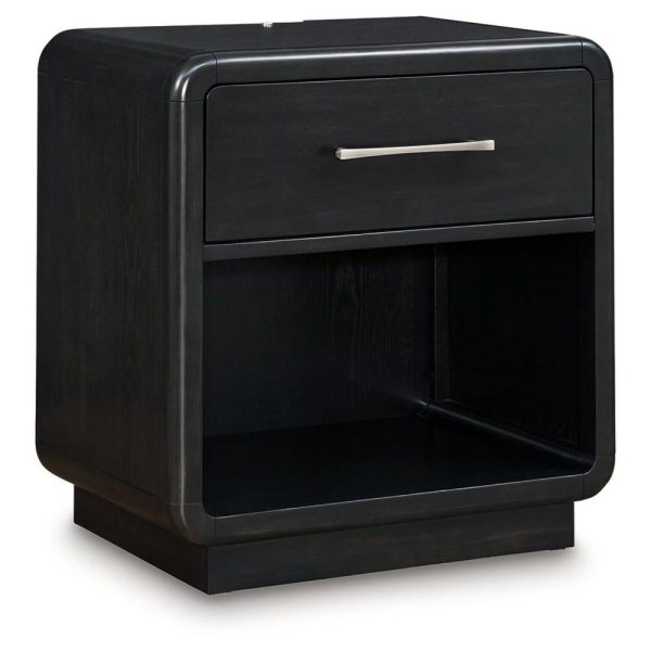 Contemporary Single Drawer Nightstand With Open Cubby  |  Nightstands Bedroom Nightstands