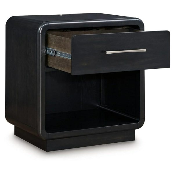 Contemporary Single Drawer Nightstand With Open Cubby  |  Nightstands Bedroom Nightstands