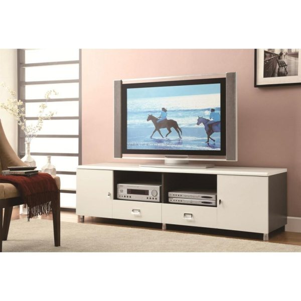 Contemporary Tv Console With Chrome Hardware  |  Tv Stands Living Room Tv Stands