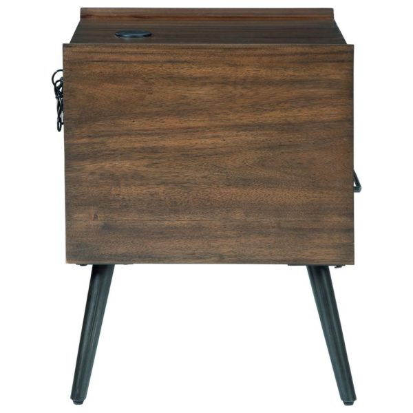 Mid-Century Modern Square End Table With Usb Ports  |  End & Side Tables End & Side Tables End & Side Tables