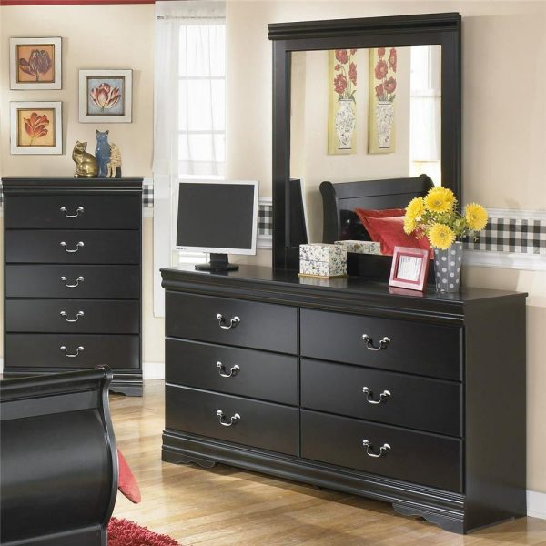 6-Drawer Dresser And Mirror Combination  |  Mirrored Dressers Bedroom Mirrored Dressers