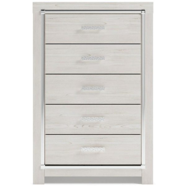 Glam 5-Drawer Chest With Chrome Finish Accents  |  Chest Of Drawers Bedroom Chest Of Drawers