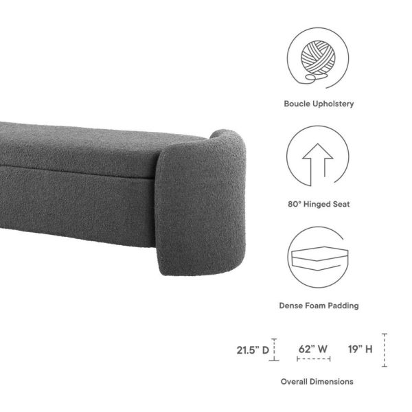 Nebula Boucle Upholstered Bench  |  Benches Benches Benches