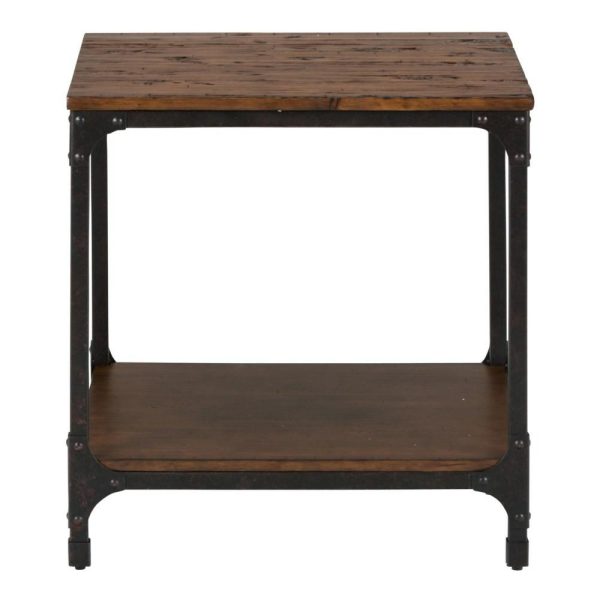 Square End Table With Steel And Pine Construction  |  End & Side Tables End & Side Tables End & Side Tables