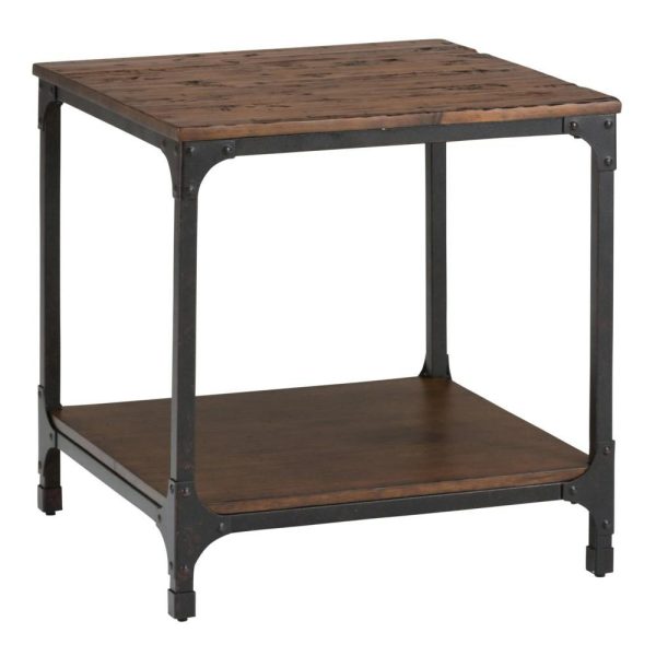 Square End Table With Steel And Pine Construction  |  End & Side Tables End & Side Tables End & Side Tables