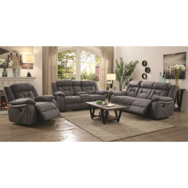 Casual  Pillow-Padded Glider Recliner With Contrast Stitching  |  Recliners Living Room Recliners