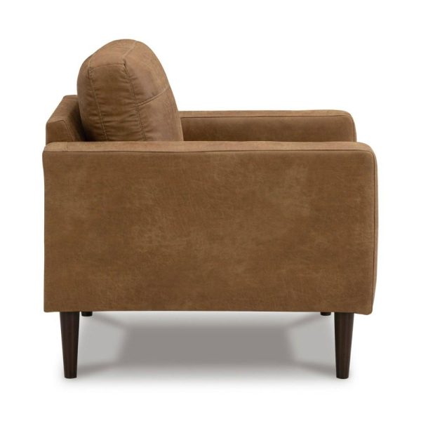 Chair In Caramel Faux Leather  |  Living Room Chairs Living Room Living Room Chairs