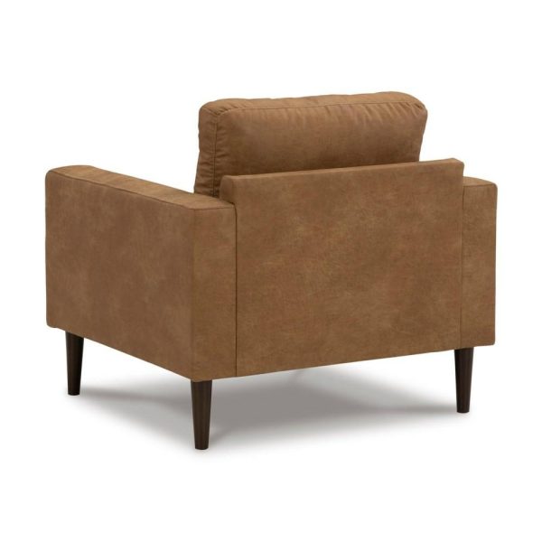 Chair In Caramel Faux Leather  |  Living Room Chairs Living Room Living Room Chairs