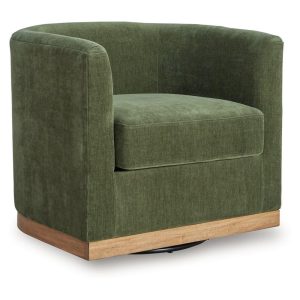 Forest Green Swivel Chair With Plinth Base  |  Living Room Chairs Living Room Living Room Chairs