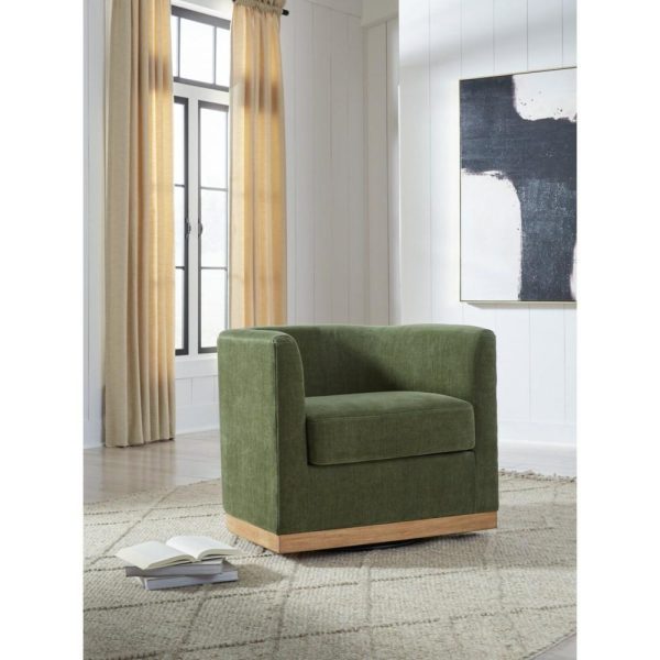 Forest Green Swivel Chair With Plinth Base  |  Living Room Chairs Living Room Living Room Chairs