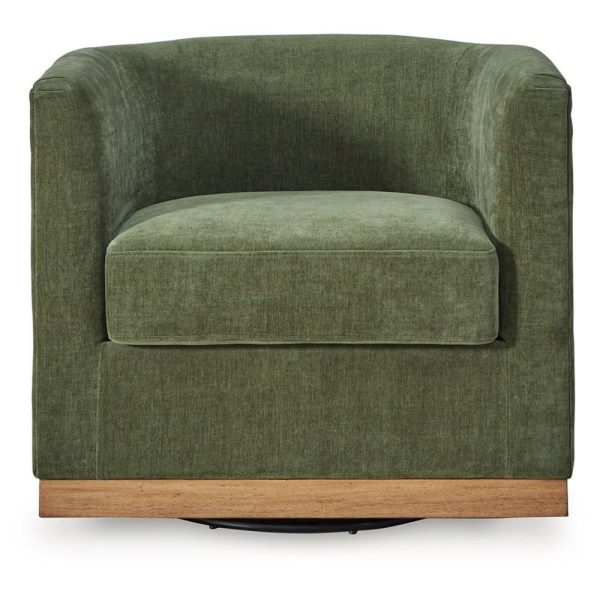 Forest Green Swivel Chair With Plinth Base  |  Living Room Chairs Living Room Living Room Chairs