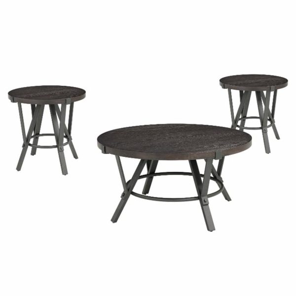 Industrial 3-Piece Occasional Set  |  Occasional Table Sets Living Room Occasional Table Sets