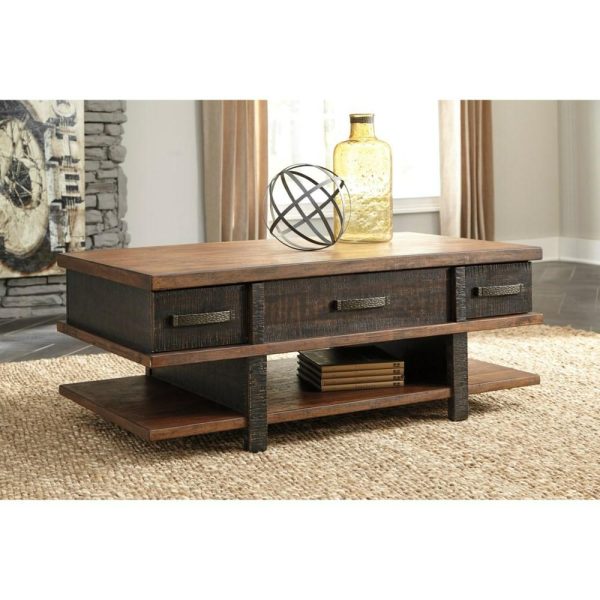 Lift Top Cocktail Table With 2 Drawers And Shelf  |  Coffee Tables Coffee Tables Coffee Tables