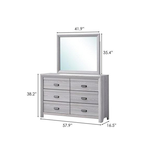 Adelaide Contemporary Dresser And Mirror  |  Mirrored Dressers Bedroom Mirrored Dressers