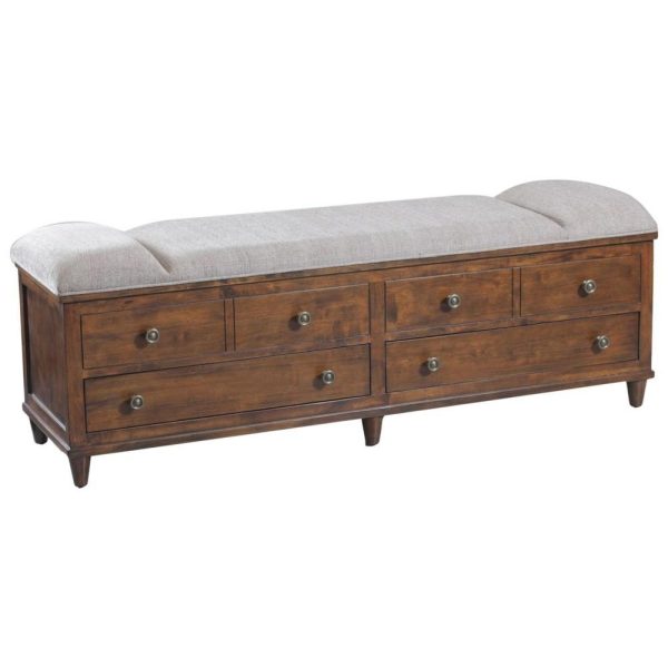 Brody Rustic Padded Top Storage Bench  |  Benches Benches Benches